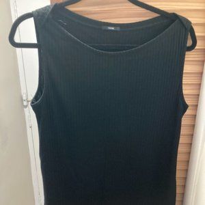 Tezenis black ribbed tank size L